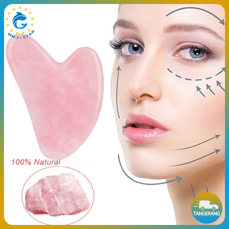 Batu Giok Alami Gua Sha Alat Pijat Muka Wajah/Face Gua Sha Board/Alat Guasha Face