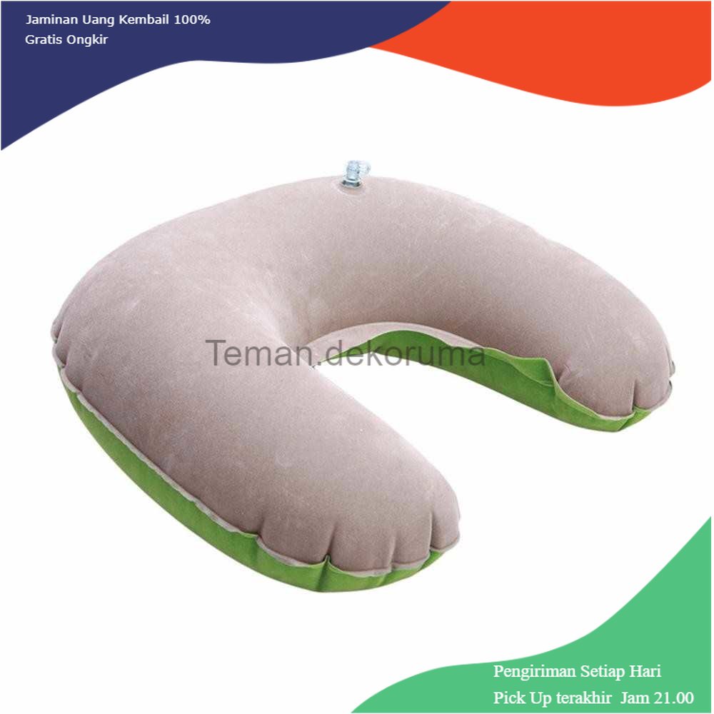 TD - TRV Bantal Leher U-Shape Inflatable Air Blow Up