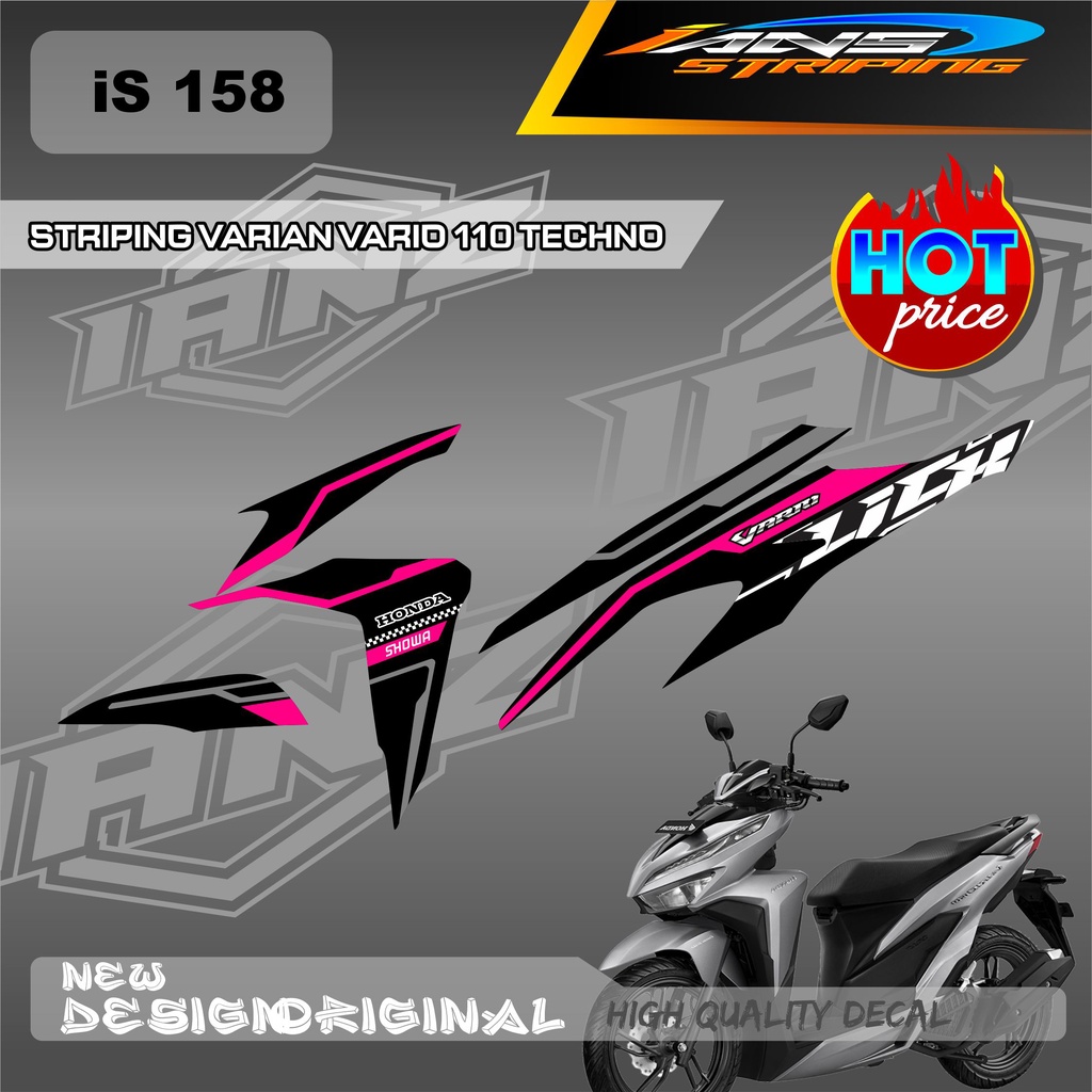 STIKER DECAL STRIPING HONDA VARIO TECHNO 110  STYLE SUDAH LAMINASI ANTI GORES / DECAL KERETA HONDA VARIO TECHNO IS158