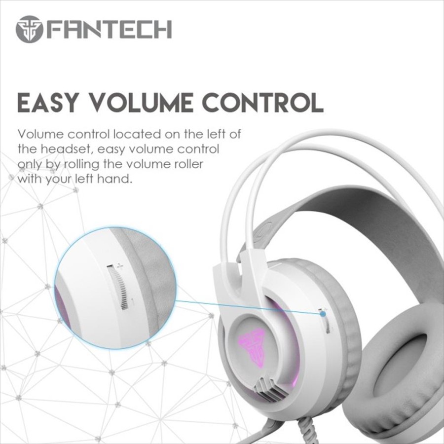 Headset Gaming Fantech CHIEF II HG20 Lite RGB - White