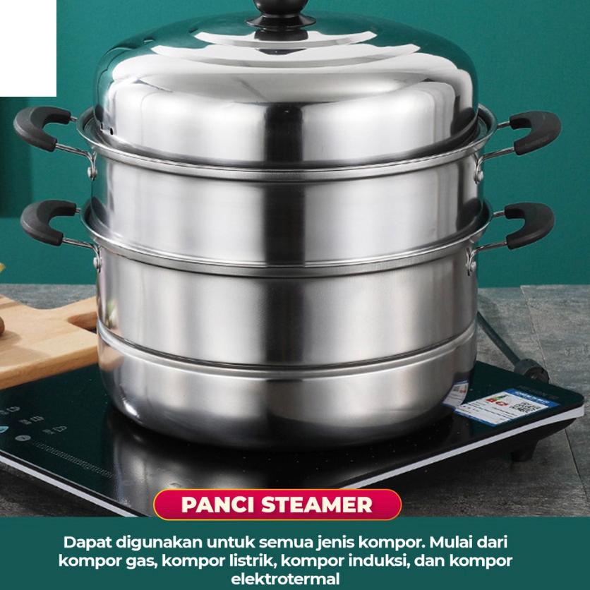 ✪ PANCI KUKUS 3 SUSUN Stainless Dandang Steamer - 3 Tingkat ❆