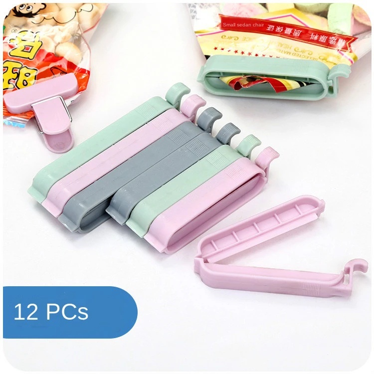 12pcs / set Klip Segel Kantong Plastik Makanan / Snack Ukuran Mini