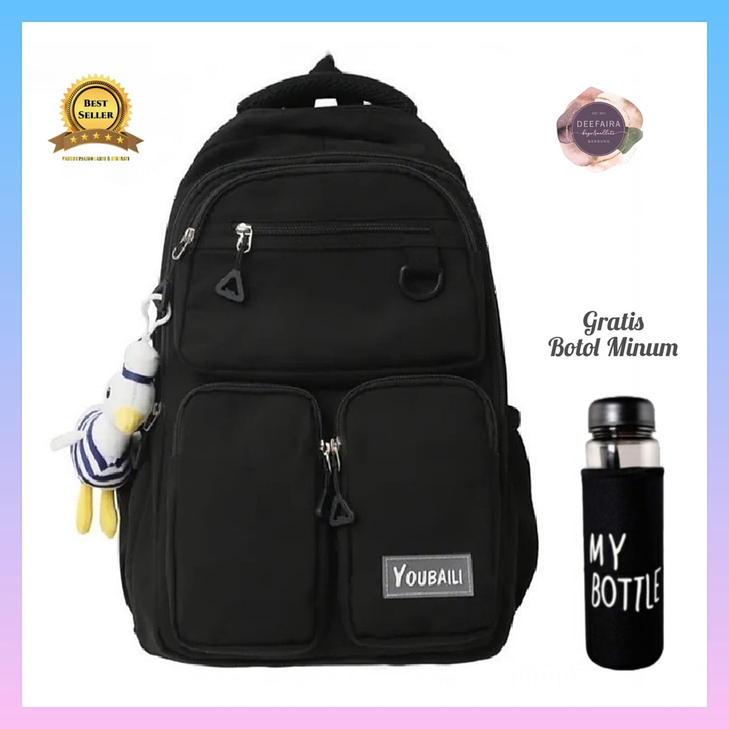 Tas Ransel Perempuan Serbaguna Untuk Sekolah Sd Smp Sma Motif YouB13  Free Botol Minum