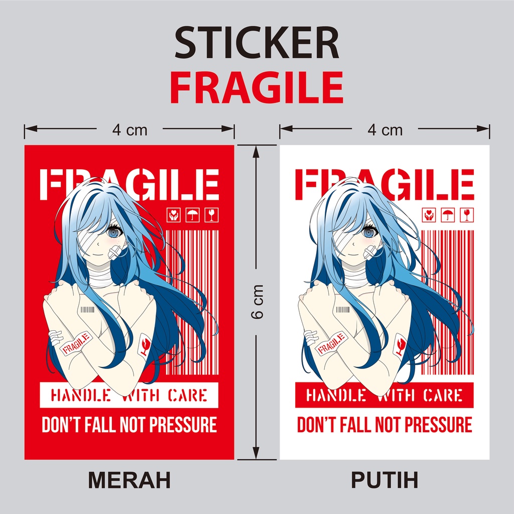 

STICKER FRAGILE ANIME ISI 25 PCS Ukr 4 x 6 cm