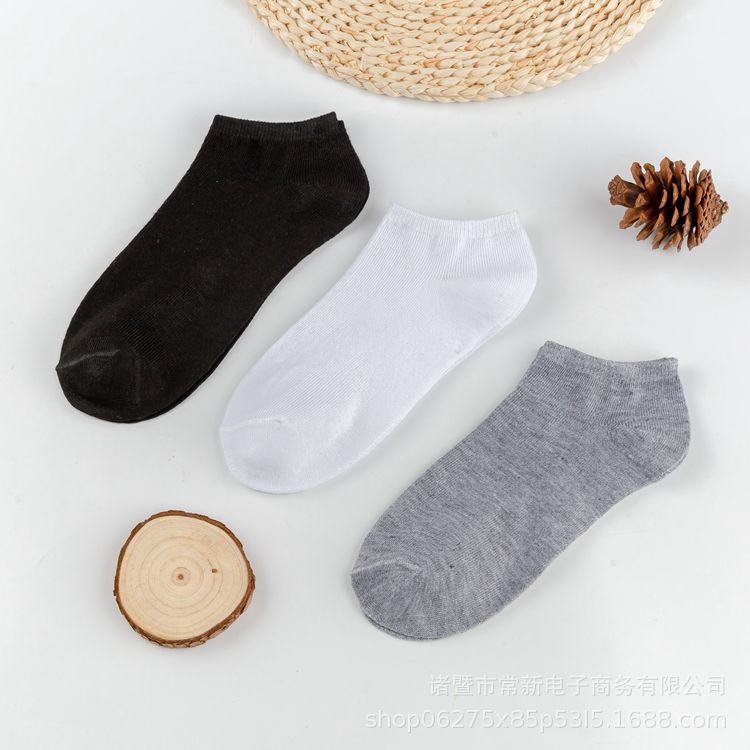 Alibaba1688 Kaos Kaki Pendek Semata Kaki Motif Polos Unisex
