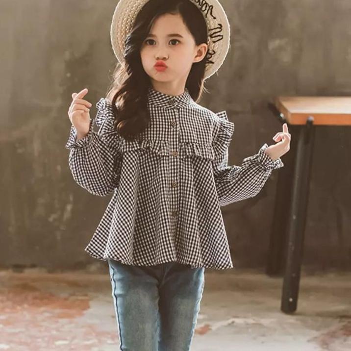 ۩ BLUS ANAK-ANAK PEREMPUAN MODEL CANTIK(2-12thn)MOTIK KOTAK-KOTAK ♡