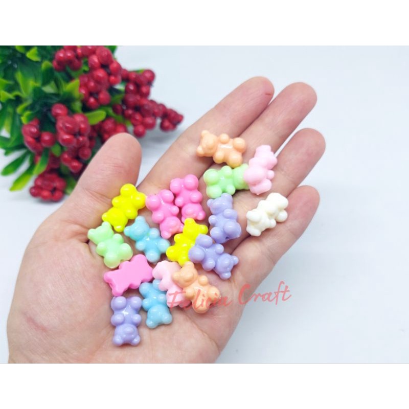 Manik mote gummy bear pastel [10 pcs mix warna]