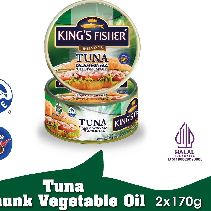 

۩ King's Fisher Paket 2 pcs Tuna dalam Minyak Nabati Tuna in Oil Daging Makanan Kaleng 170 gr ◊