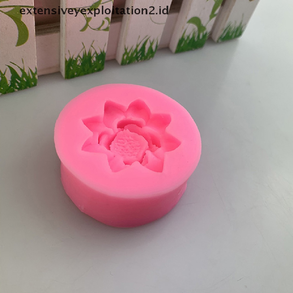 {NEW} 1pc Cetakan Silikon Bentuk Lotus DIY Pastry Cupcake Cetakan Bakeware Sabun Coklat.