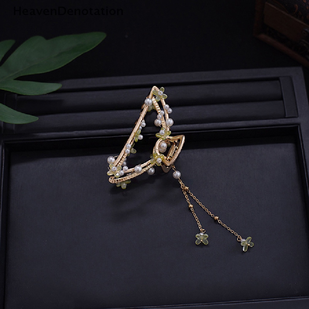 [HeavenDenotation] Hiasan Kepala Gaya China Belakang Kepala Gripper Grab Clip Rumbai Gardenia Hairpin HDV