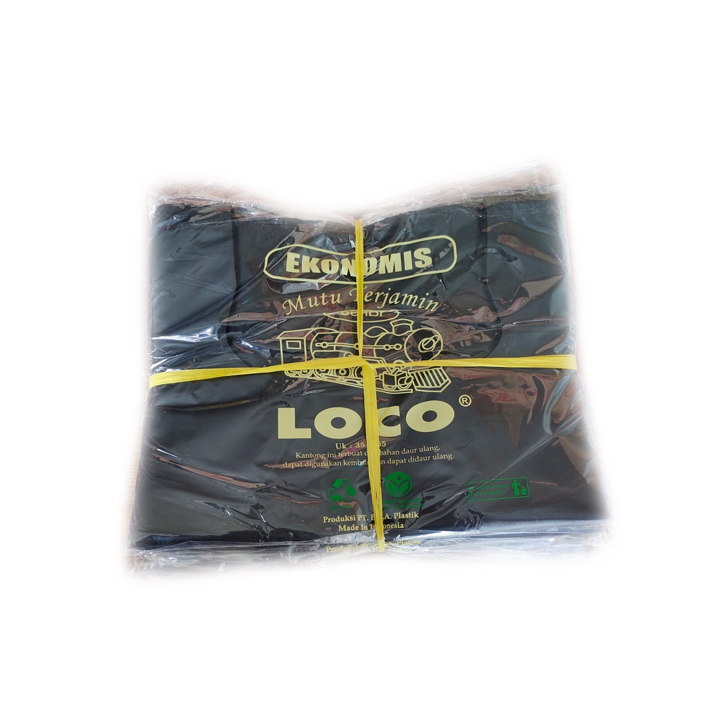 KANTONG PLASTIK LOCO EKONOMIS 35 HITAM 35 x 55 50 LEMBAR