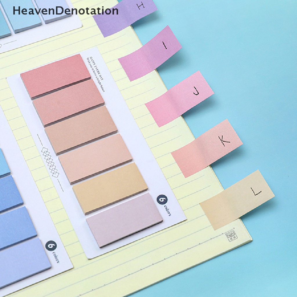 [HeavenDenotation] 120pcs Penanda Halaman Tab Indeks Lengket Warna Gradasi Novelty Sticky Notes Memo Pad Index Stiker Bookmark Halaman Stiker Alat Tulis Kantor Sekolah HDV