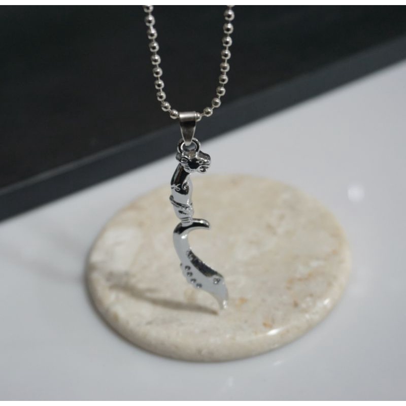 Kalung Kujang Rantai Metal Import Premium