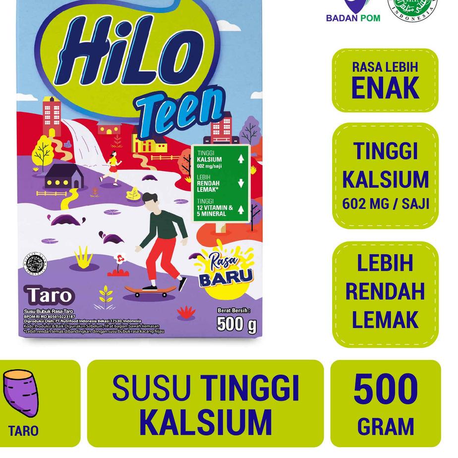 

➫ HiLo Teen Taro 500 gr - Susu Tinggi Kalsium ✷