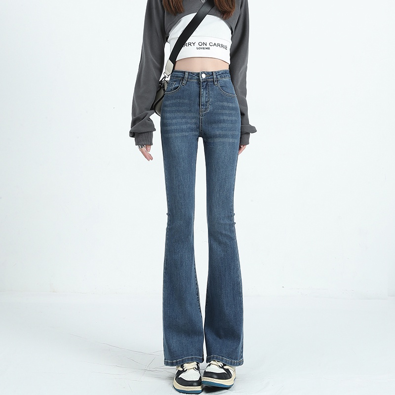 Korea Cutbray Jeans Highwaist Celana Jeans Wanita Kekinian Seksi