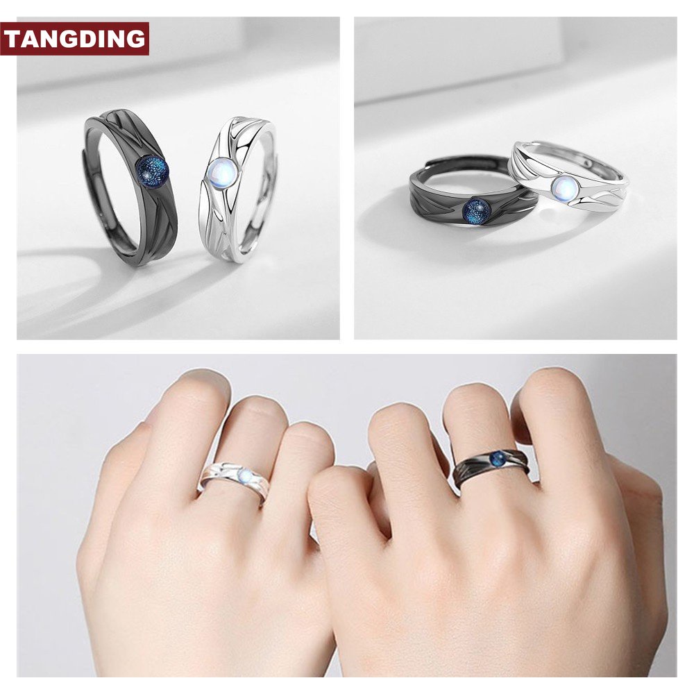 [COD Tangding] 2Pcs Cincin Pasangan Malaikat Dan Setan Pembukaan Adjustable Perhiasan Cincin Jari Antik