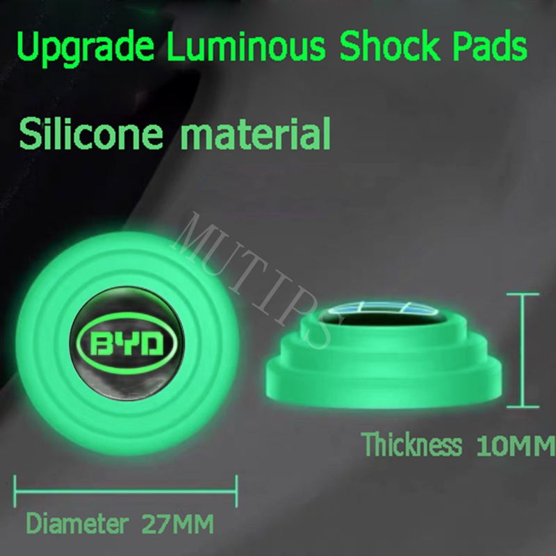 BYD 4/8 /12 /16Pcs Baru Luminous Type Bagasi Pintu Mobil Anti Shock Tabrak Pad Silikon Stiker Mengurangi Kebisingan Penyangga Universal Untuk Atto3