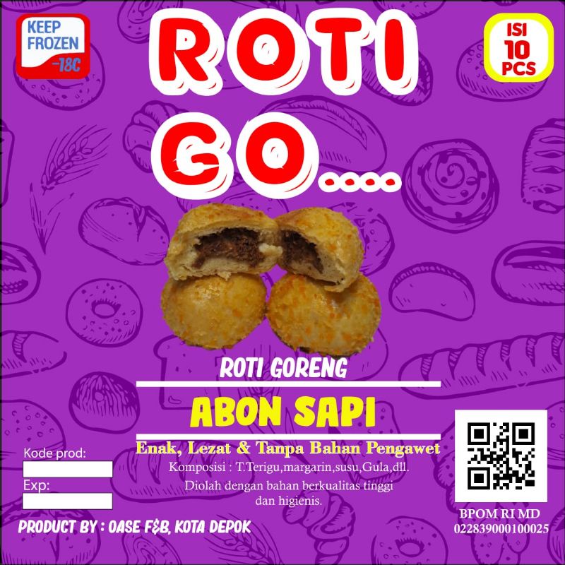 Roti Go Roti Goreng isi Abon Sapi isi 10