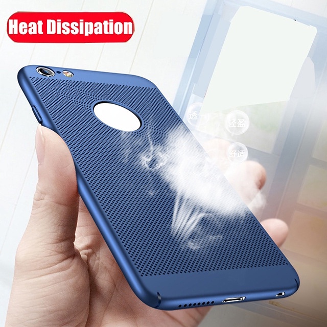 IPHONE Aksesoris Ponsel Casing Ponsel Penghilang Panas Desain Jaring Penutup Belakang Bernapas Keras Kompatibel Dengan Iphone5 /5s /6/6s/6s Plus /7 /7 Plus Ultra Tipis