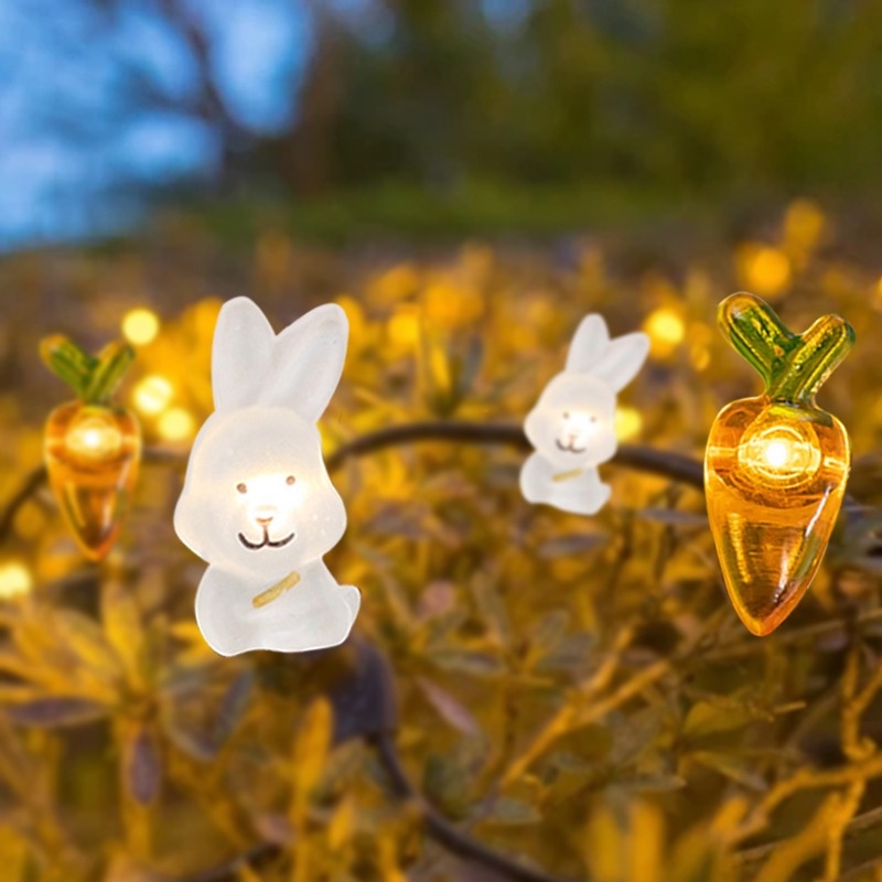 1m 10LED Easter Bunny String Lights Dekorasi/USB Charging Wortel Kelinci Peri Cahaya Untuk Pesta Paskah Anak-Anak Nikmat Hadiah