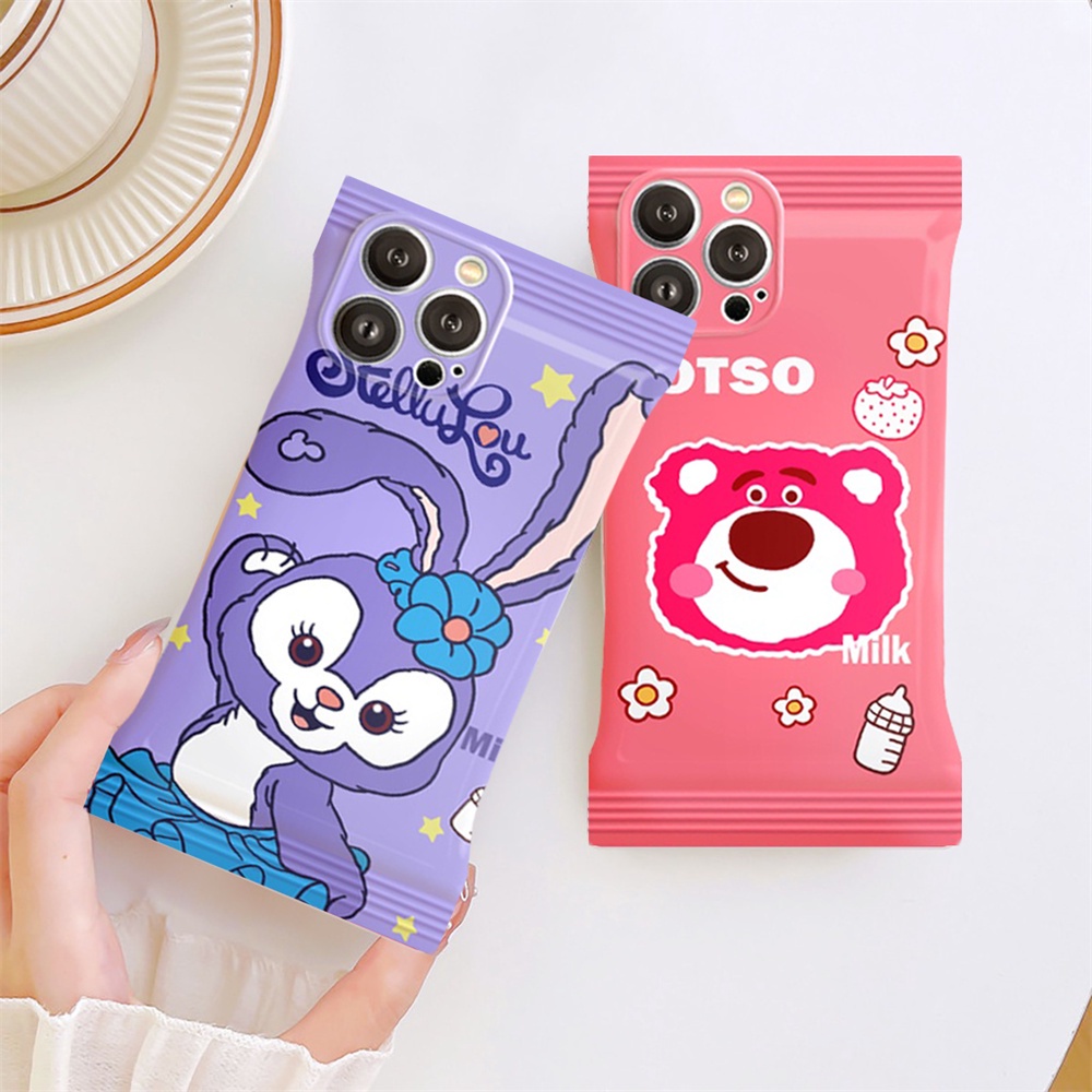 IPHONE Case Lucu Kompatibel Untuk Iphone11 13 12 14 Pro MAX iPhone7 8plus 6 6s Plus XR 14Plus XS MAX Kartun StellaLou Kelinci Dan Manyo Strawberry Bear Soft Candy Phone Case BY