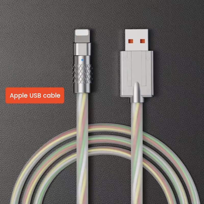 1m 6A Zinc Alloy Rainbow Cable USB Handphone Kabel Data Pengisian Cepat Untuk Tipe-c