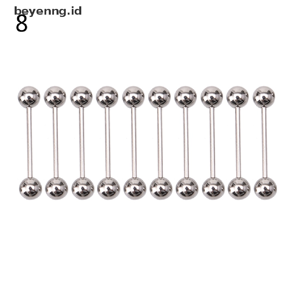 Beyen 10PCS Stainless steel Bola Lidah Pusar Nipple Barbel Rings Bars Body ID