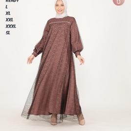 ♛ GAMIS PESTA JUMBO BRUKAT DRESS TILE DOT NAILA DRESS BUSUI FRIENDLY JUMBO TERBARU DRESS JUMBO LD  ➨