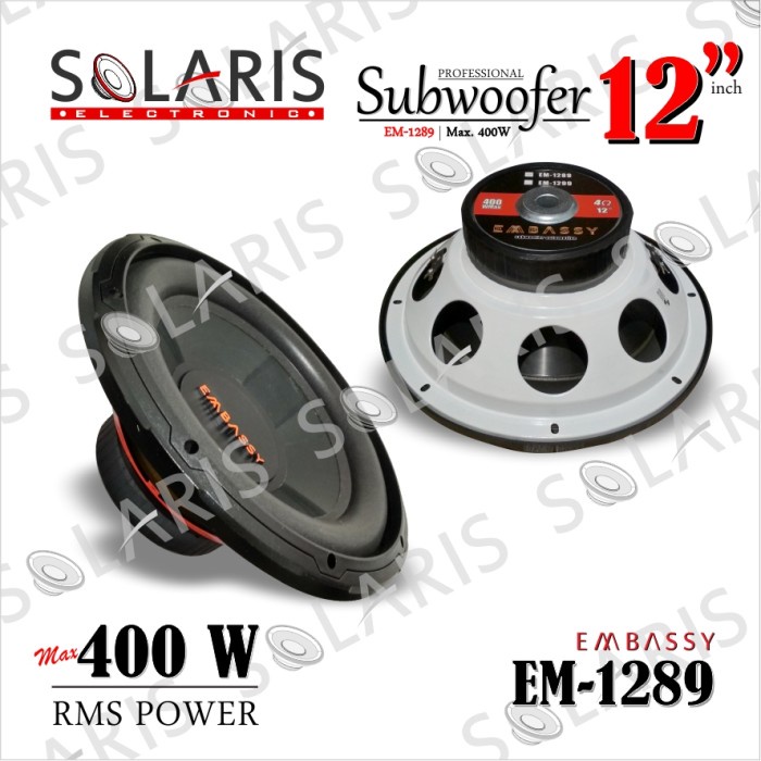 SUBWOOFER 12 INCH DOUBLE COIL EMBASSY EM-1289