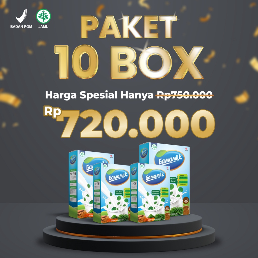 (10 BOX) GAMAMILK Susu Etawa Gamat  Diskon Harga lebih Murah