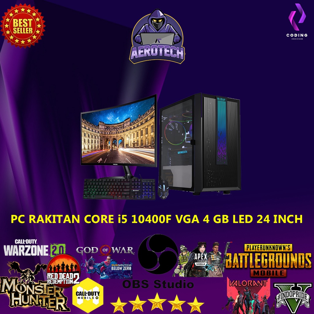 PC RAKITAN GAMING I5 10400F | RAM 32 GB | VGA 8 GB | LED 27 INCH FULL APLIKASI SIAP PAKAI