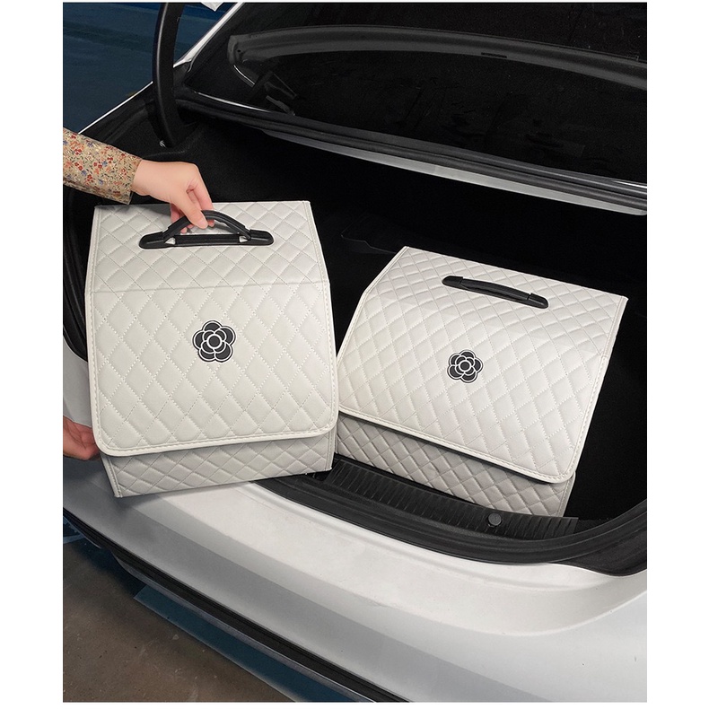 Car Trunk Storage Bag Organizer Bagasi Mobil Lipat Kulit Synthetic Leather