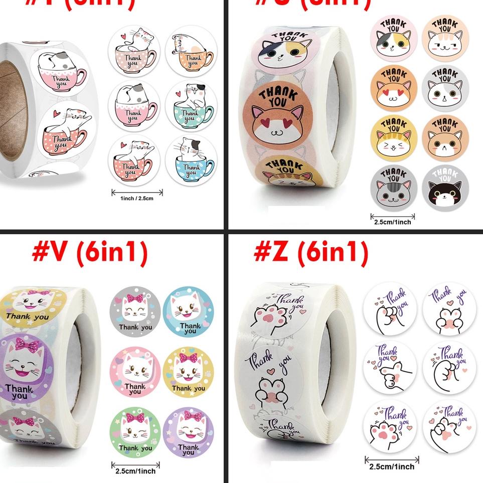 

P90 YooHaeng [500pc] Stiker Thank You Seal Penutup Handmade Bulat Kucing Cat 1inch 2,5cm SUPER LARIS ▲
