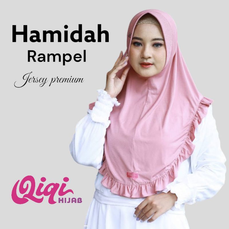 [ Qiqi Hijab ] HAMIDAH REMPEL ••hijab instan pet rempel••hijab instan jersey premium