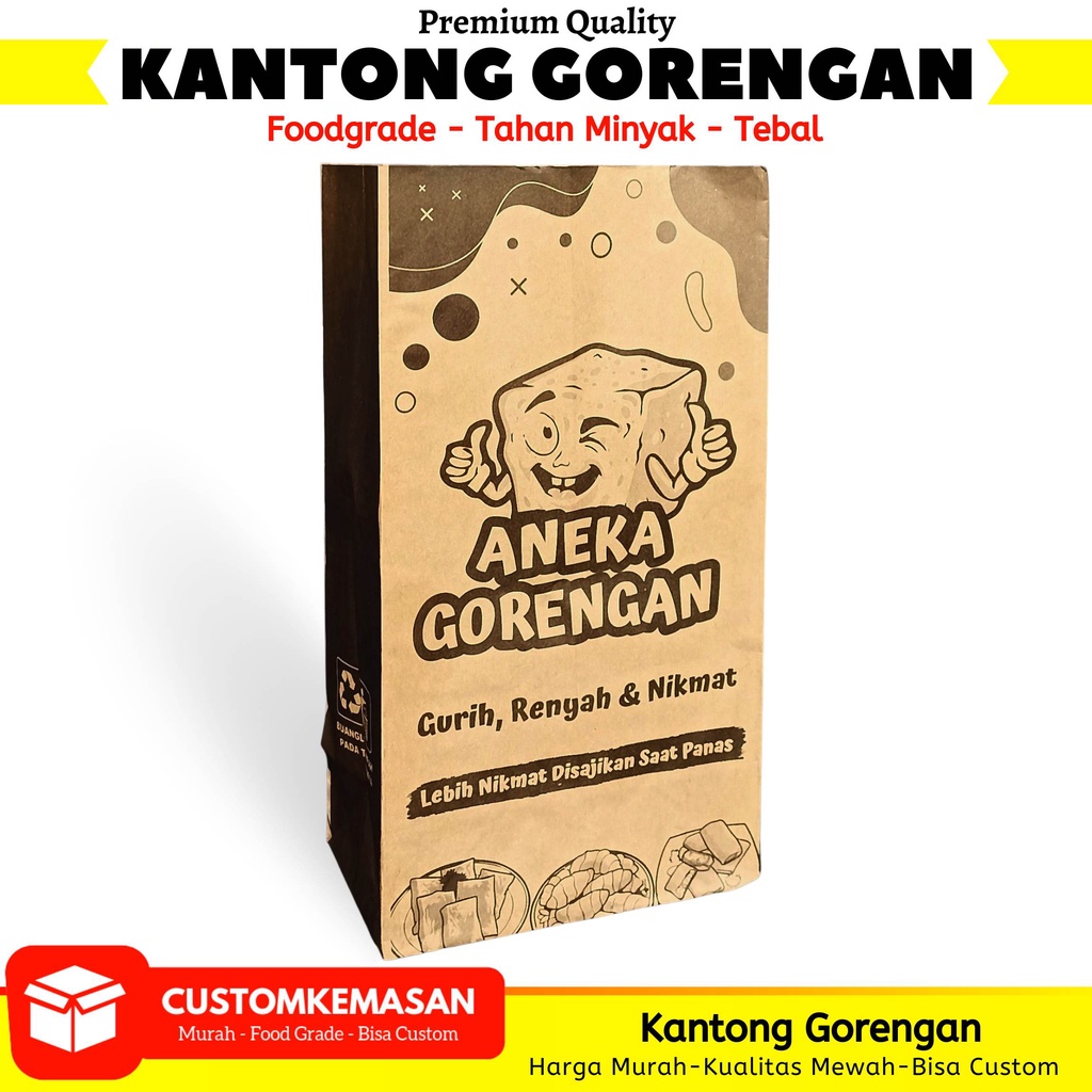 Kemasan Gorengan / Kantong Tahu Crispy / Kemasan Kantong Gorengan / Kantong Gorengan  / Paperbag / K