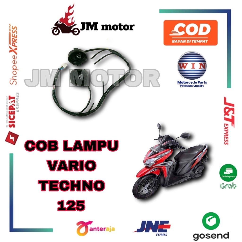 COB Lampu Vario Techno 125 Lampu Depan Honda Merk WIN COB Lampu Depan Set Fitting Lampu Depan Honda 