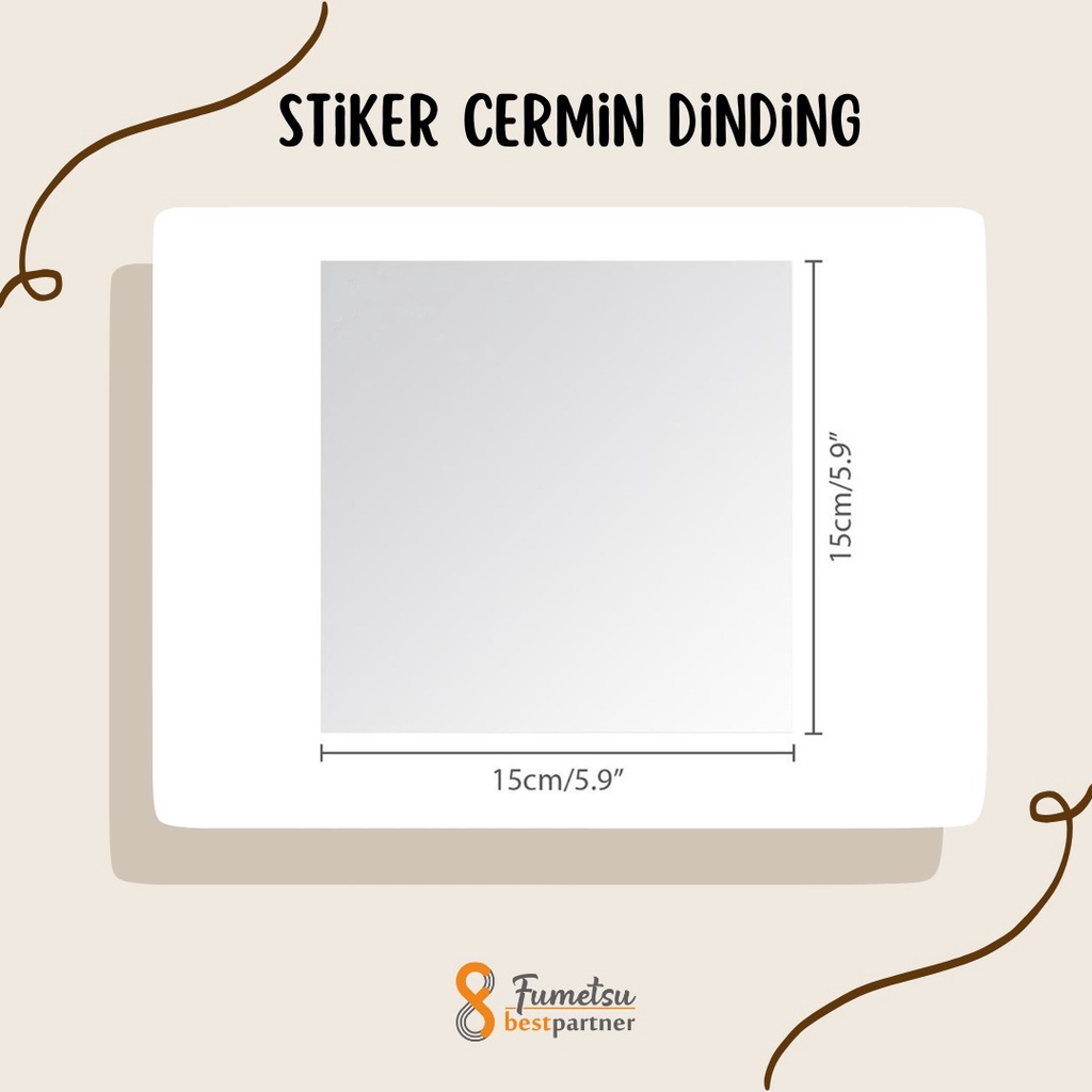 Stiker Cermin Dinding Anti Pecah Tempel Persegi Rectangular Mirror Wall Decoration