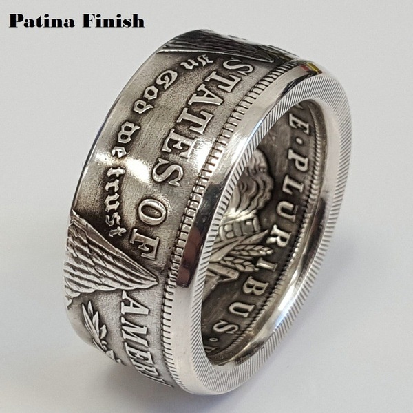 Goldkingdom Aksesoris Perhiasan Fashion Ready Stock Emblem Amerika Baru Motto E Plurium Adalah Satu Koin Cincin Pria Dan Wanita