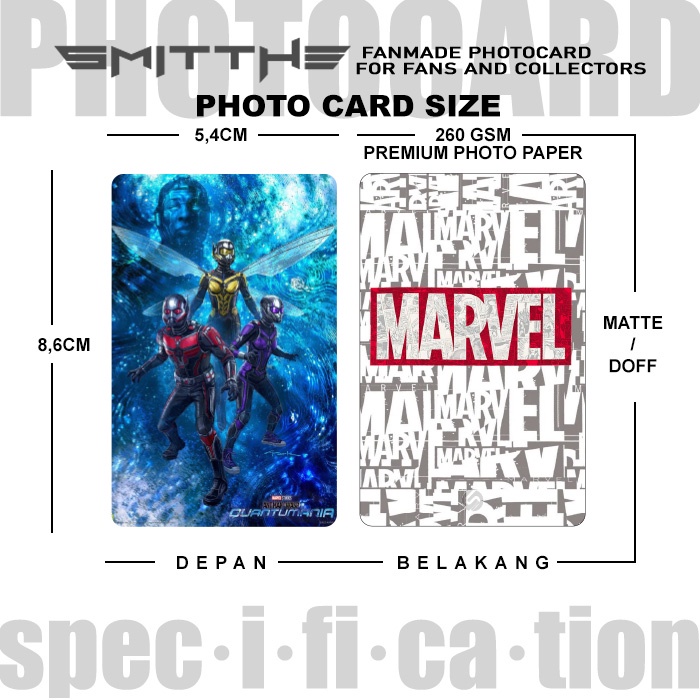 Photocard AntMan Quantumania Unofficial Ant Man Photo Card Kartu Koleksi