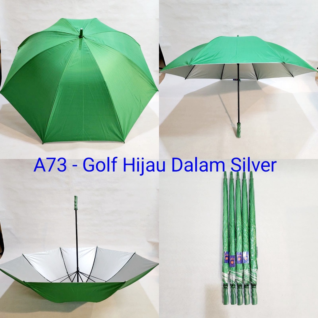 Payung Golf Jumbo Polos Luar Warna Dalam Silver Payung Promosi Payung Sablon