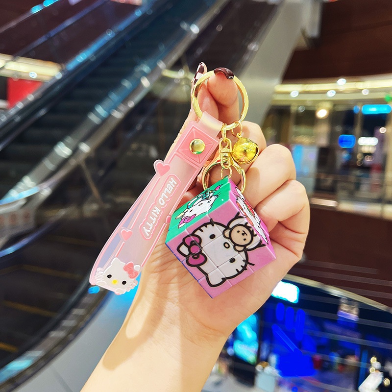 Kawaii Anime Sanrioed My Melody Kuromi Hello kt Lucu Kartun Pasangan Tas Gantungan Kunci Liontin Indah Tas Sekolah Key Buckle Hadiah Kecil