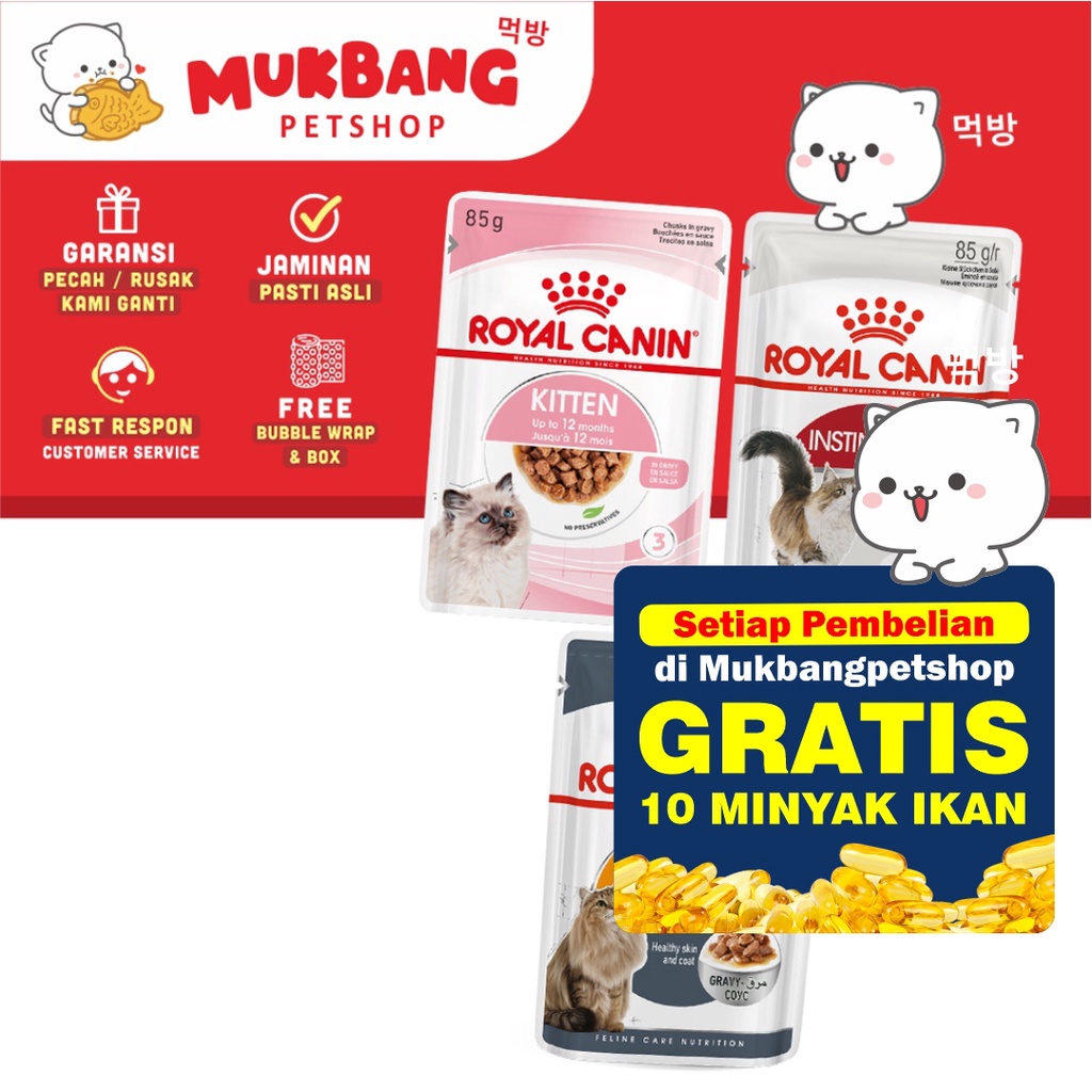 Royal Canin Pouch 85gr RC Wet Food Makanan Basah Kucing Sachet Kitten Gravy RC Instense Beauty Gravy Instinctive Gravy Makanan Kucing Basah