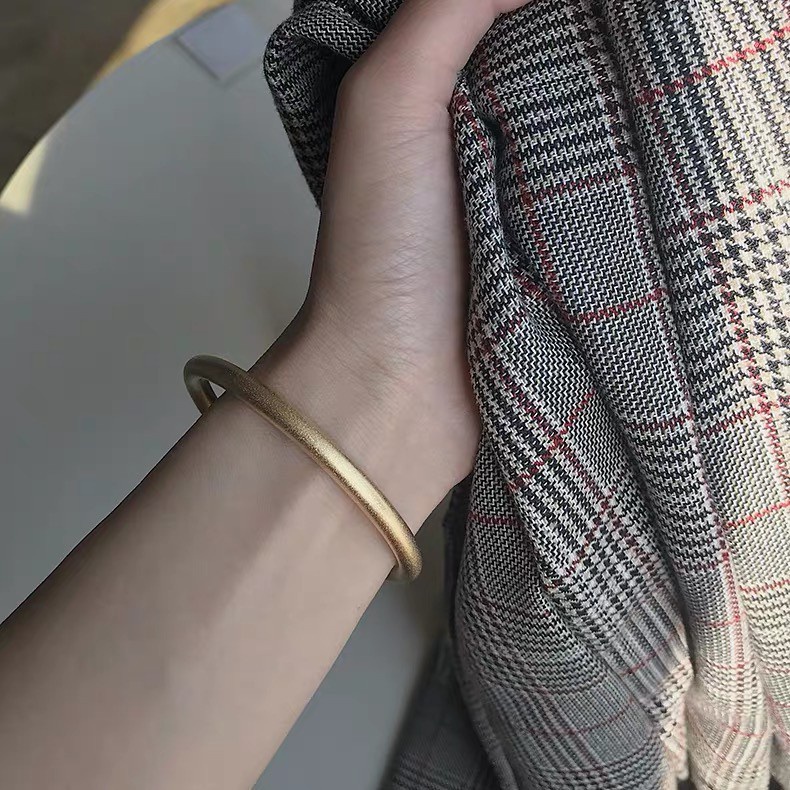 Gelang Bahan Titanium Steel Warna Emas Gaya Jepang Korea Untuk Wanita