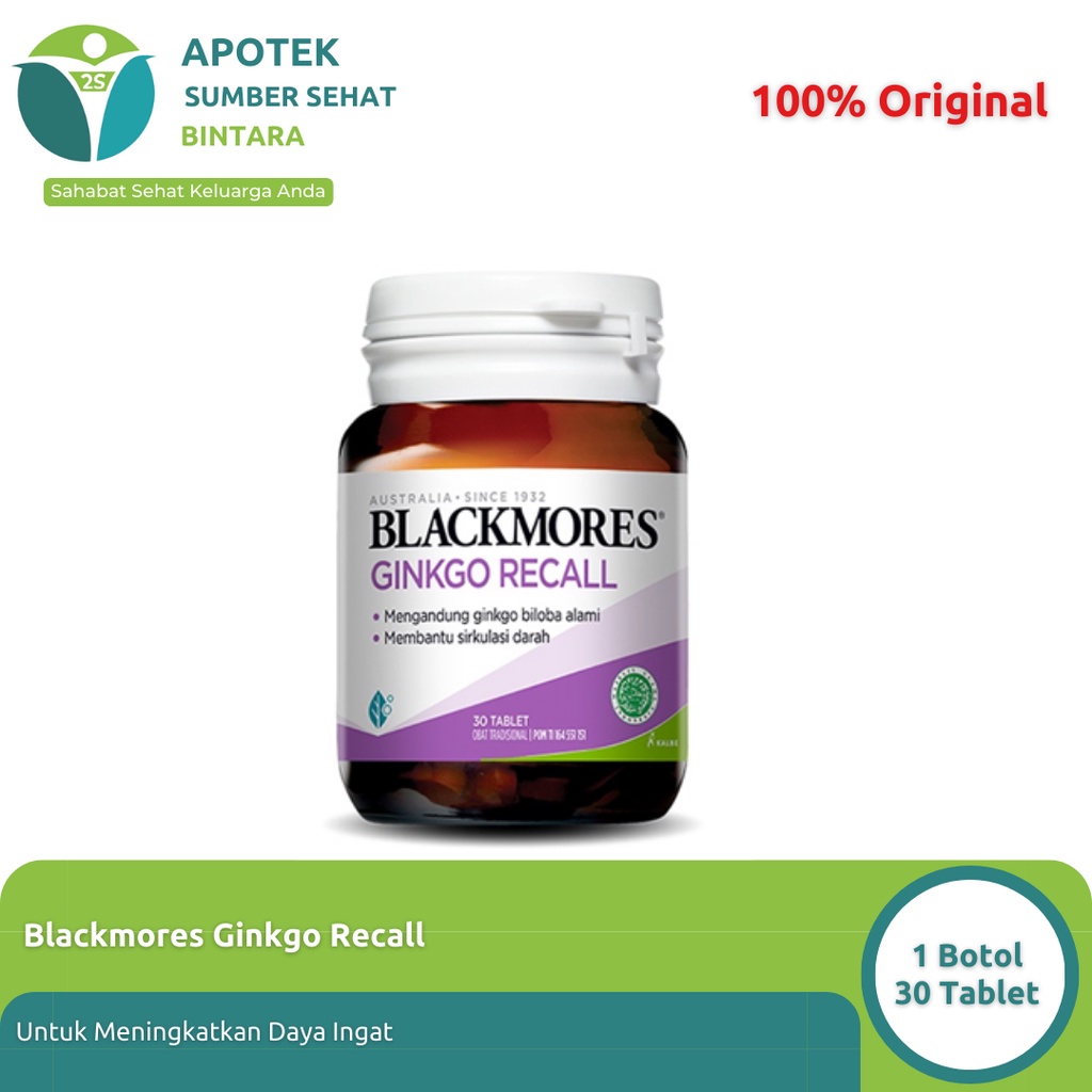 Blackmores Ginkgo Recall 30 Tablet