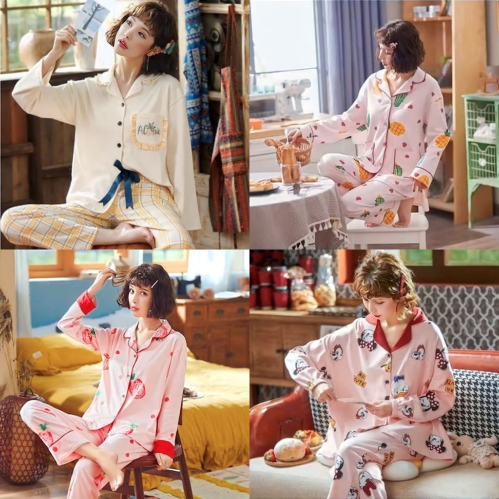 (NEW) SETELAN PIYAMA PP IMPORT SUPER PREMIUM BAJU TIDUR WANITA TERBARU