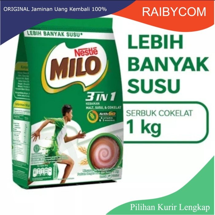 Susu MILO 1kg NESTLE 3 in 1 ACTIV GO 1 Kg 1000 gram Milo Lokal 1000gr