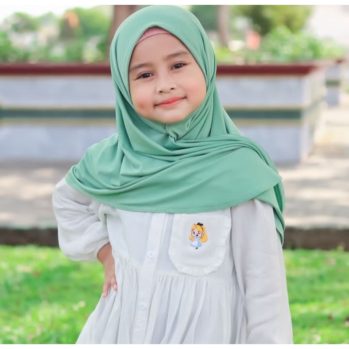 Pashmina Instan Anak Jersey Premium | Pashtan Anak | Kerudung Pashmina Anak | Jilbab Anak Usia 2-10 