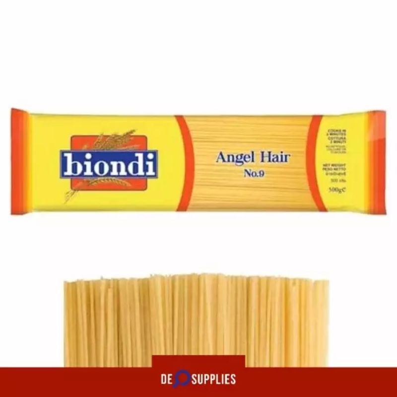 

Biondi Angel Hair No.9 Pasta 500gr - Spaghetti Capellini Halus Kenyal