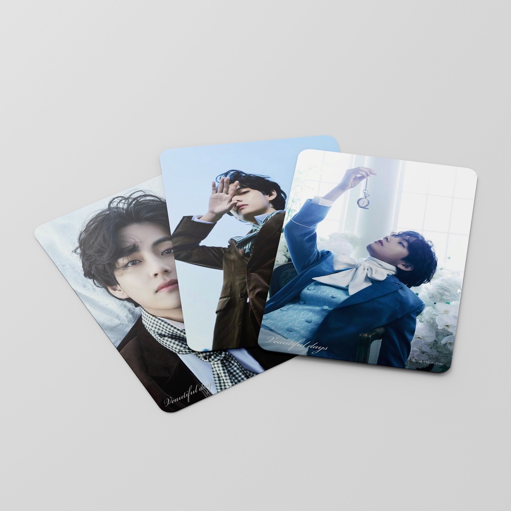 55pcs / box V Me Myself Photocards Kim Tae Hyung veautiful Day Lomo Cards Bangtan Boys Kpop Postcards READY STOCK