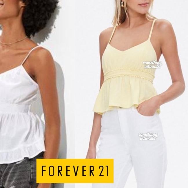 ✷ Banana Republic / Forever 21 Ruffle Babydoll Cotton Tank Top Spagetthi Straps Bodycon Sisa Export 